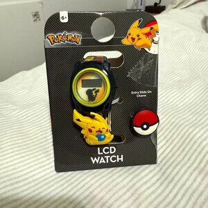 Pokemon Pikachu Plastic LCD Watch for Kids Printed Band Slide On Charm New